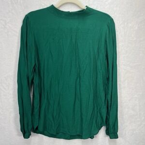 LOFT Long Sleeve Blouse Womens Small Green Button Back Dressy Career Holiday